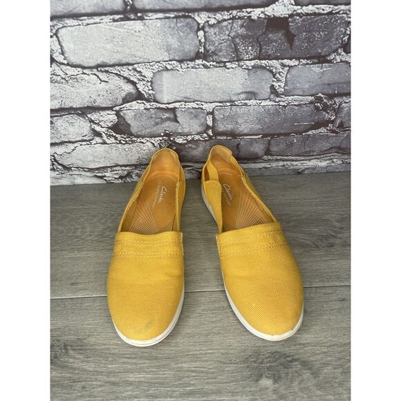 Clarks Cloud Steppers 27975 Yellow Canvas Breeze Shoes Women Sz 8.5M US/38.5EU - Picture 14 of 16